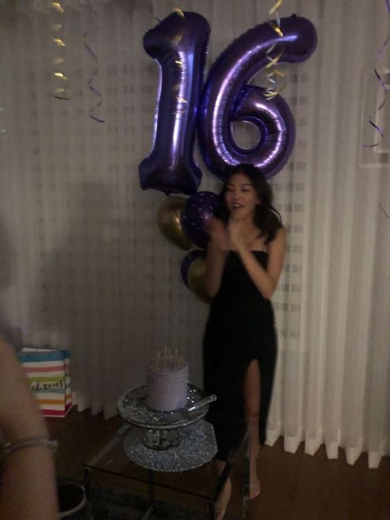 Purple Number 18 Balloon - 40 Inch 18th Birthday Decoration for Girls & Boys Party Supplies
