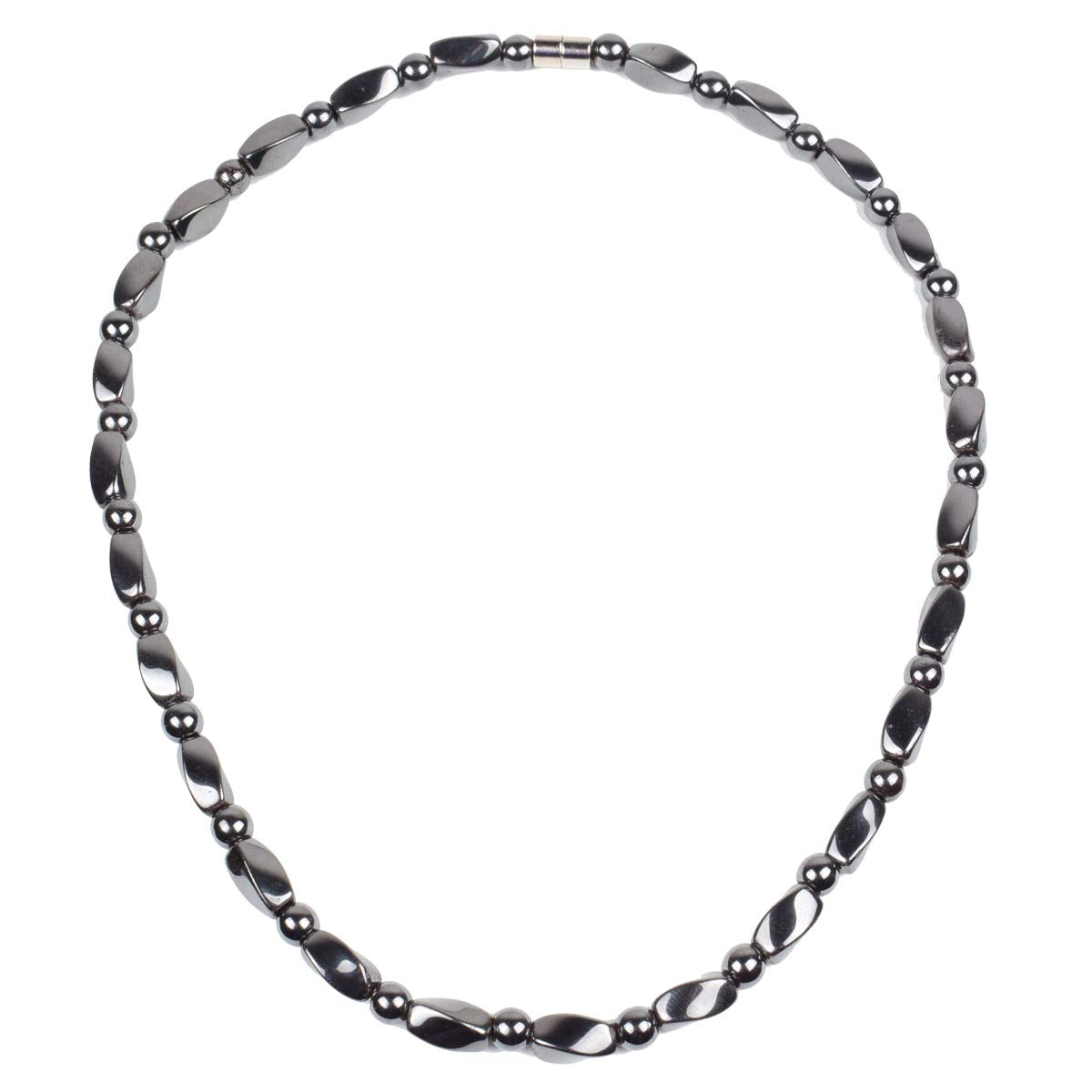 IRUMENG Magnetic Hematite Necklace for Men Women, Magnetic Stone Necklace to Soothe Neck Shoulder Discomfort, Reduce Fatigue Improve Daily Relaxation-17.6 inch (45cm)