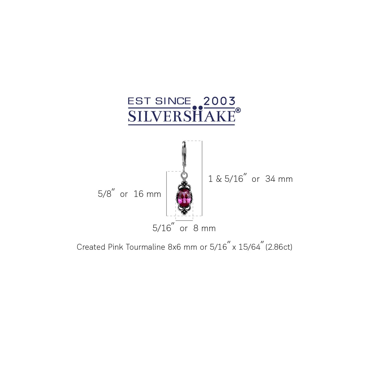 Silvershake 2.8 Ctw Created Pink Tourmaline Gemstone 925 Sterling Silver Balinese Leverback Earrings Jewelry for Women