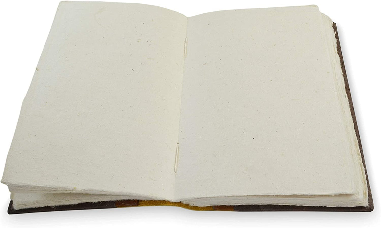 Kathmandu Valley Co. Nepali Collector Vintage Journal, Leather & Lokta Writing Hardcover Office Notebook Planner with Handmade Paper. Made in The Himalayas of Nepal. (6x9 Dark Walnut)