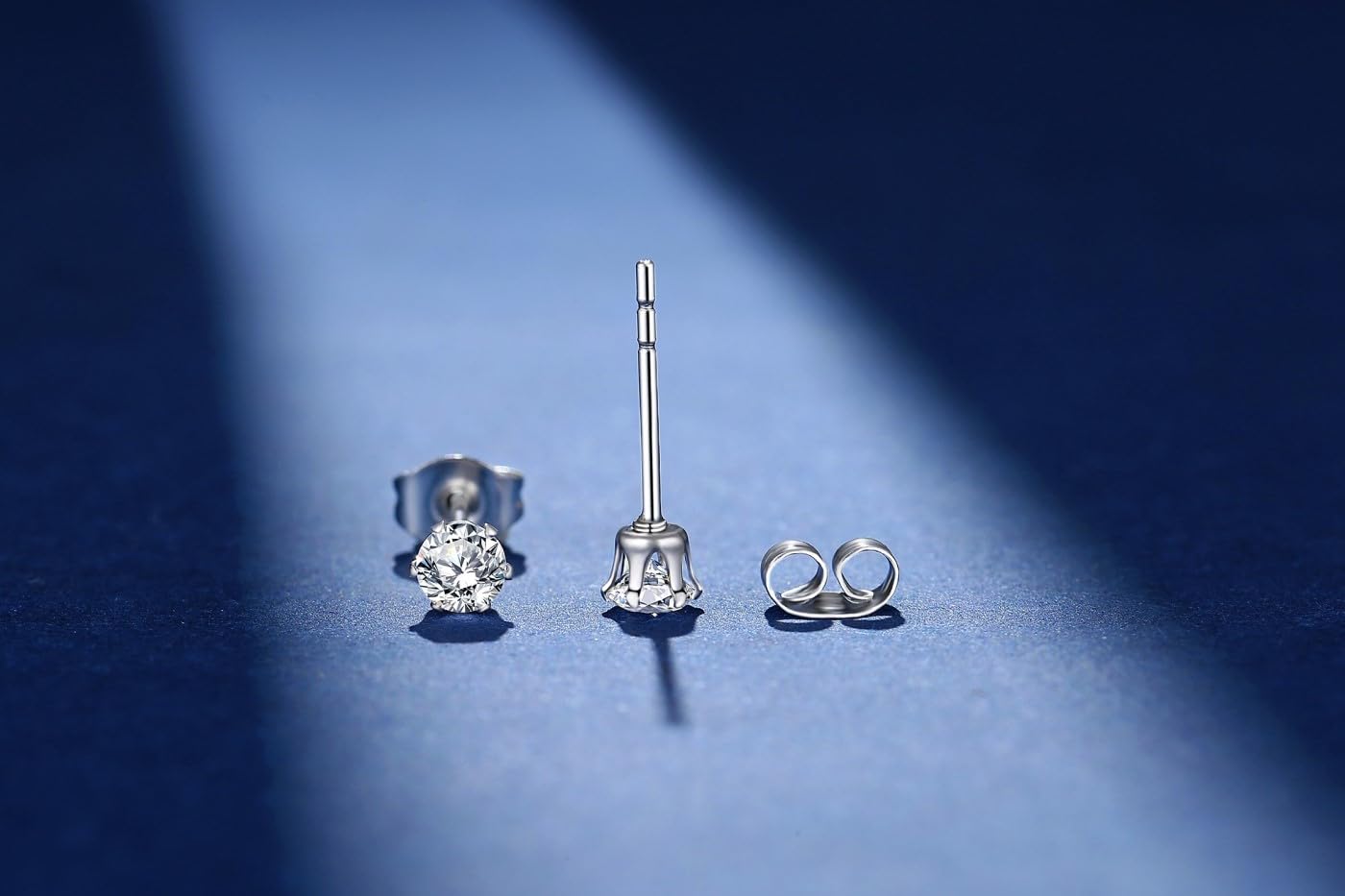FOSIR 10 Pairs 4mm Tiny Women's Surgical Stainless Steel Clear Cubic Zirconia Stud Earrings, Hypoallergenic 316L Earrings Pack