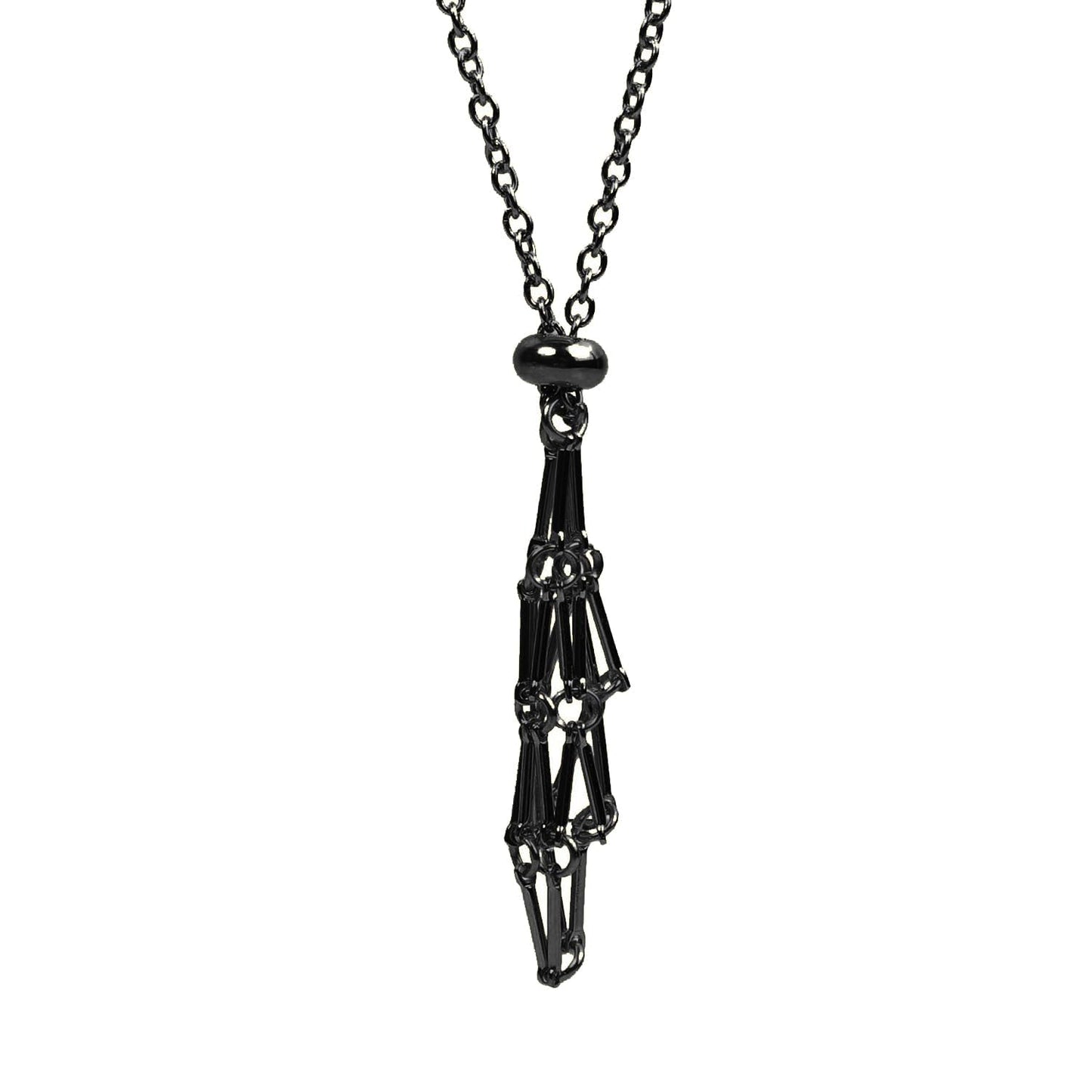 VLIEGEN Crystal Holder Necklace, Stainless Steel Cage for Stone Adjustable Natural Crystal Cage Holder Necklaces Quartz Natural Gemstone Jewelry for Women Men BL L