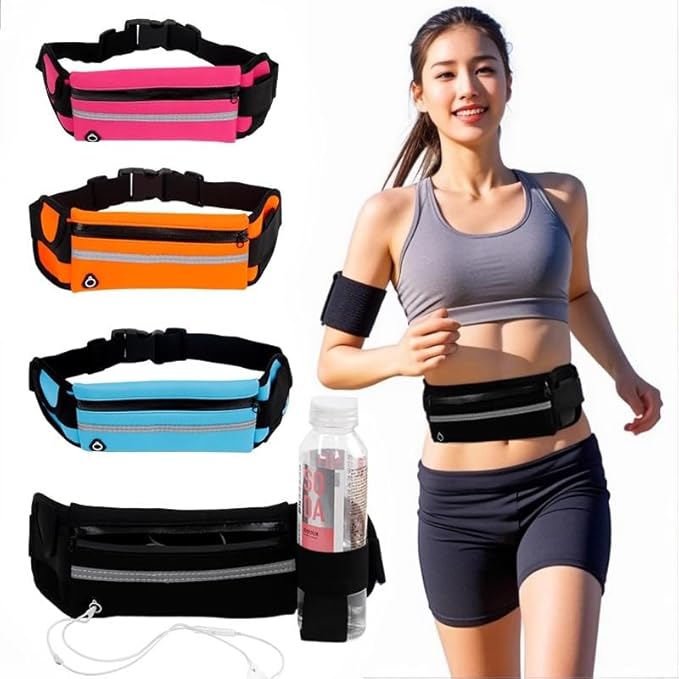 Adjustable Elastic Fitness Fanny Pack for Sports, Running Belt Waist Pack, Waterproof Sports Fanny Pack,Outdoor card wallet，Leisure travel wallet，5 color options available (blue)