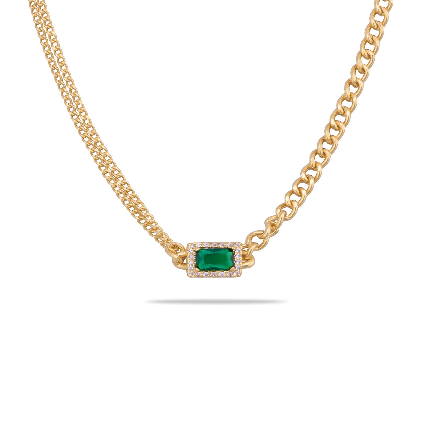 Milan Chiva 14K Gold Chunky Choker Plated Square Pendant Necklace for women, Dainty Trendy Non Tarnish Pendant Charm Stacked Necklaces Fashion Jewelry for Women MNS-1035GD