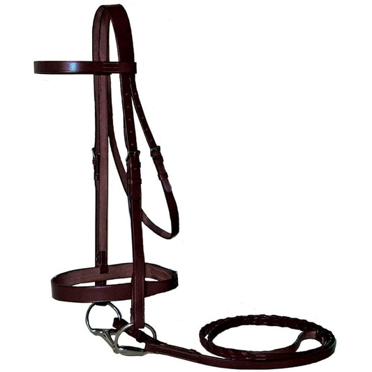 Paris Tack English Hunt Bridle & Laced Reins, Havana, Horse