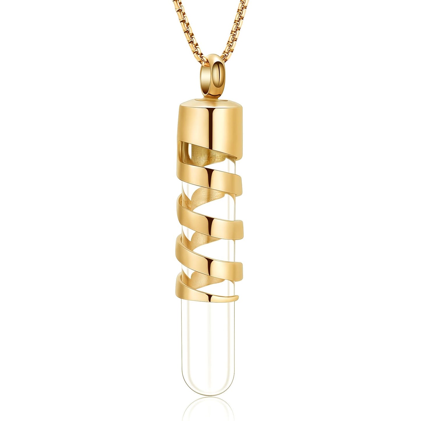 Cremation Jewelry for ashes Glass Tube Cylinder urn Pendant Stainless Steel Urn Necklace Memorial Jewelry Ashes Necklace Cremation Keepsake for Men Women