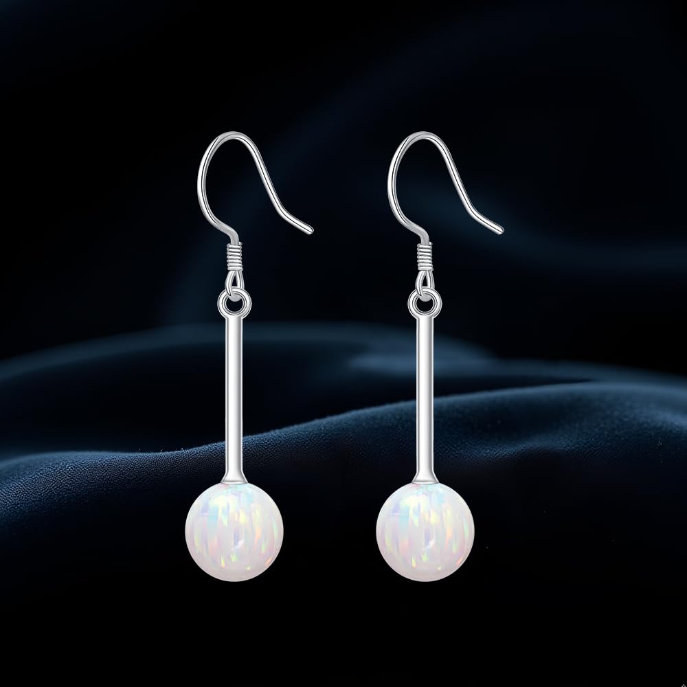 Opal Earrings for Women 925 Sterling Silver Elegant Dangle Drop Earrings Opal Jewelry Gifts for Women