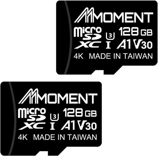 MMOMENT 128GB (2 Pack) MM13 A1, U3, V30, 10 100 40 Micro SDXC Card, Jolly, UHS-I, Class Compatible, Read Speed Up