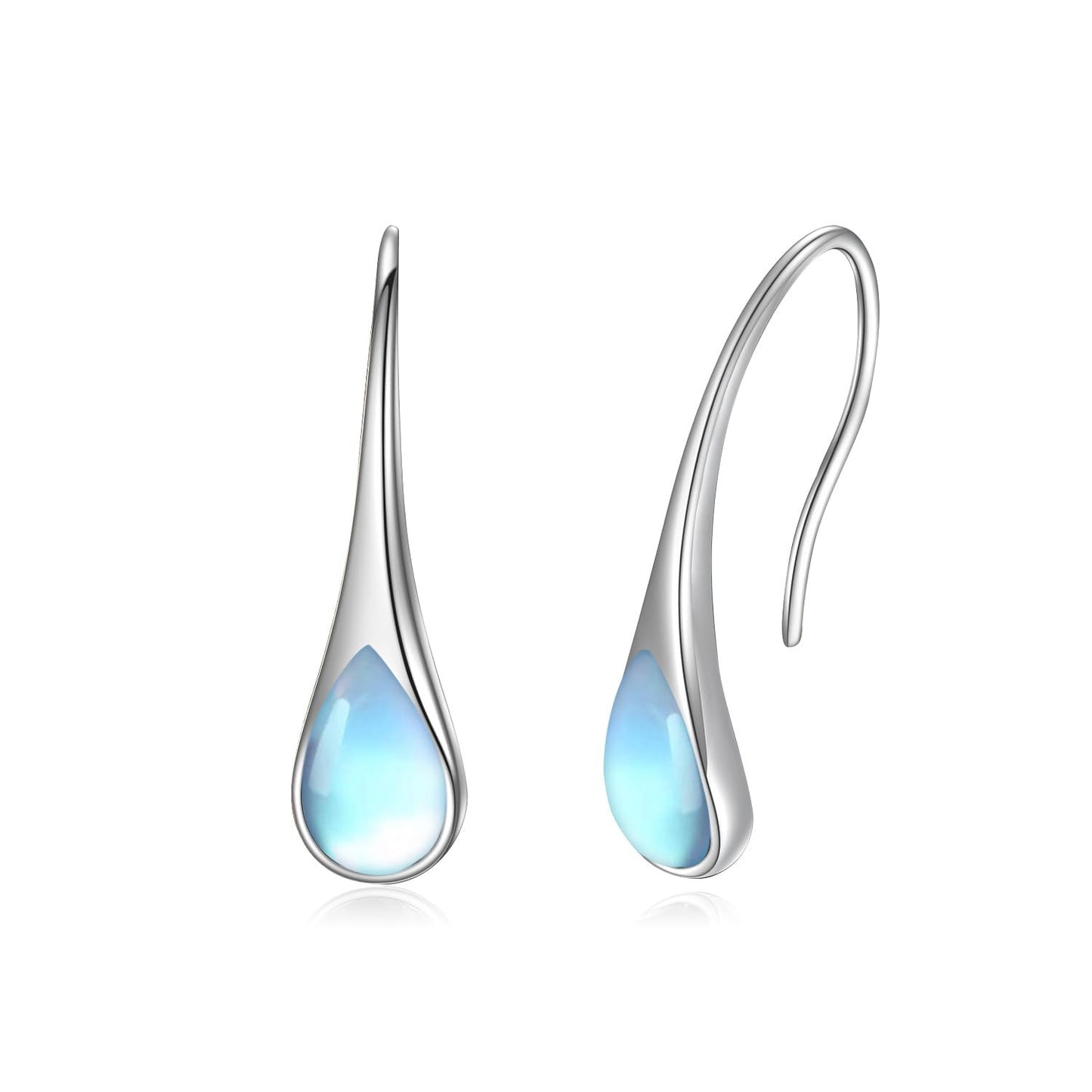 925 Sterling Silver Teardrop Earrings with Moonstone, Teardrop June Birthstone Jewelry Gifts for Women Wife Mom