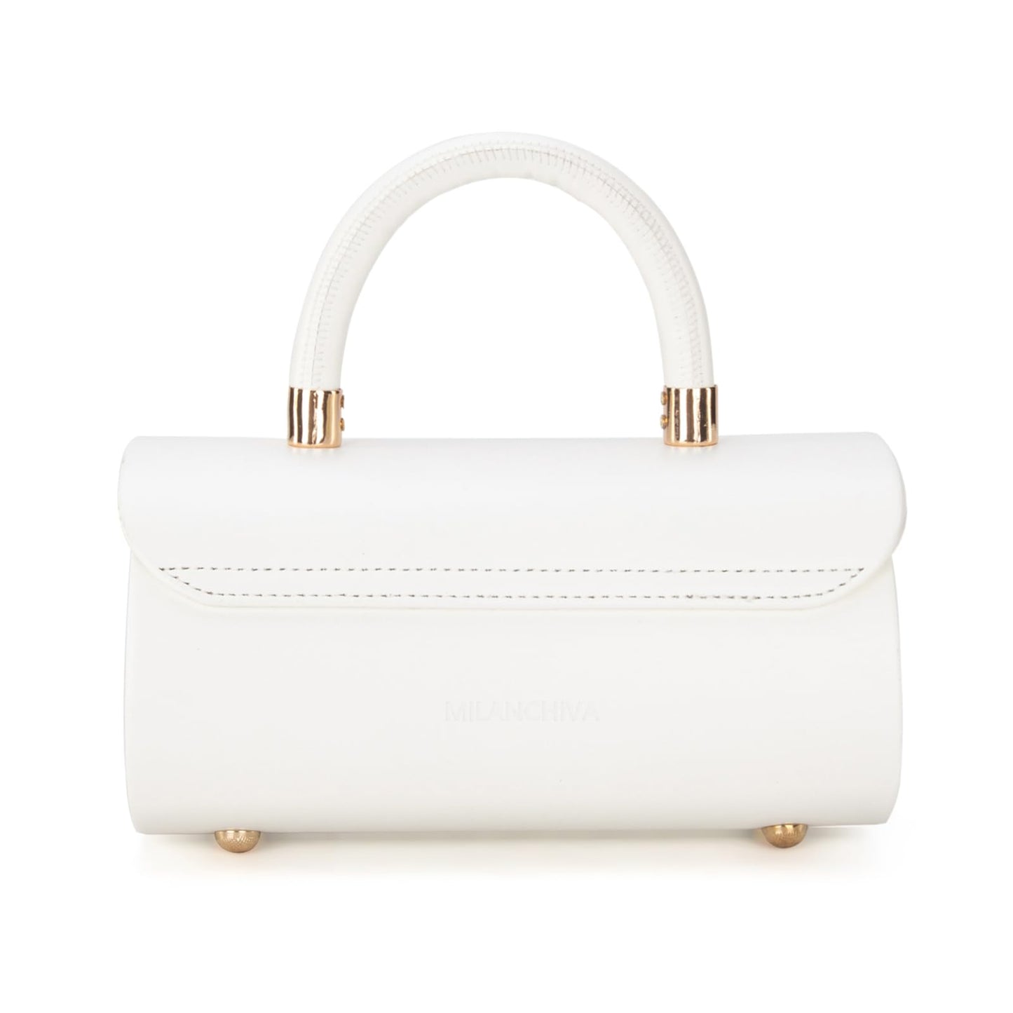 Milan Chiva Small Purses for Women Designer Mini Top Handle Purse Cute Handbags Barrel Shape Purse MC-400WT