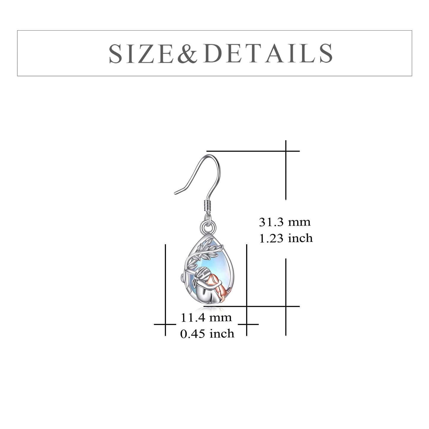 YFN Dog Earrings 925 Sterling Silver Teardrop Moonstone Animal Dog Earrings Jewelry Gifts for Women Pet Lover
