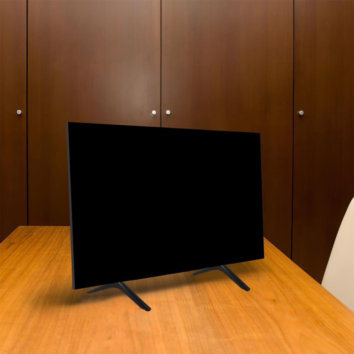 MOLUCKFU TV Stand Tabletop Mount with Aluminum Alloy Legs No-Drill Heavy Duty TV Base Support for Living Room