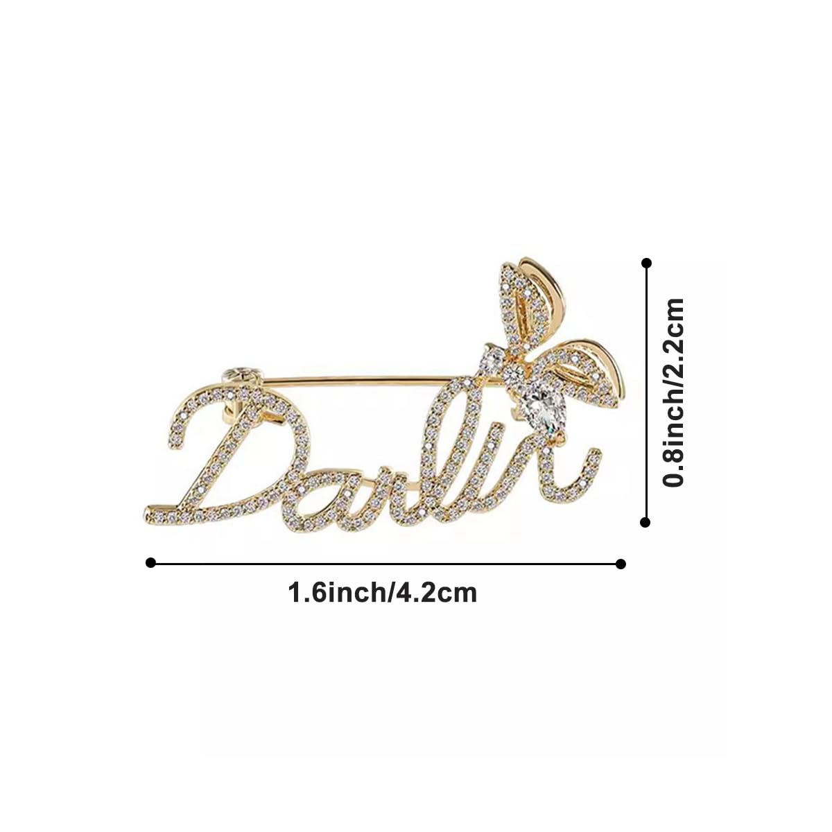 Vbvbip Gold Bee Letter Brooch – Elegant Rhinestone Alloy Lapel Pin for Women’s Blazers, Office & Party Jewelry Accessories.