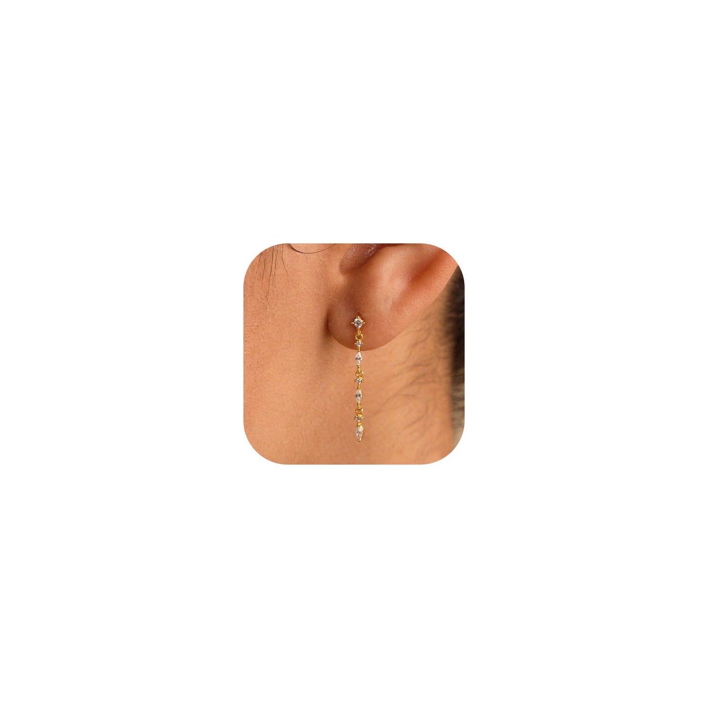 Solistra Gold Dangle Earrings for Women: Trendy Cubic Zirconia Drop Earrings, Hypoallergenic, Wedding & Valentine's Day Gifts