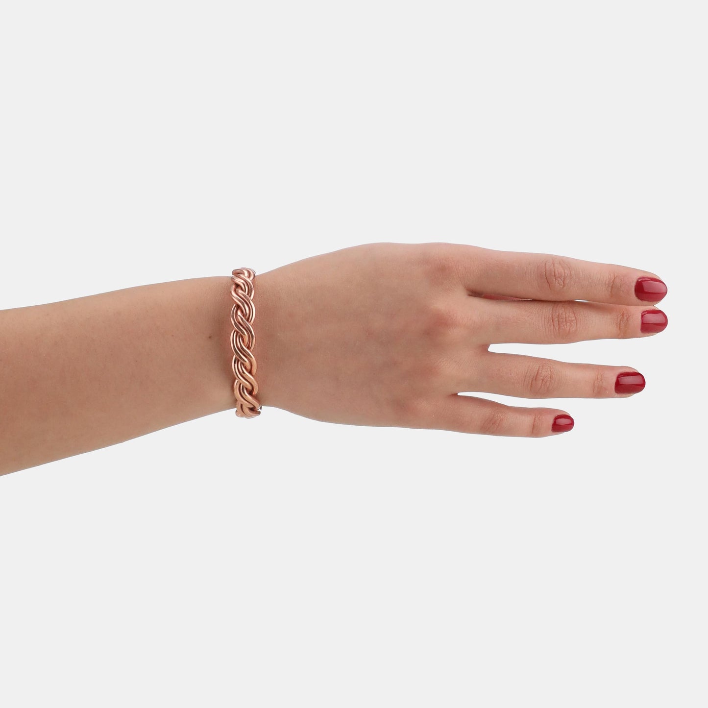 tunarts Handmade Elegant Copper Bracelet for Women and Men-Pure Copper Bracelet for Pain Relief-Adjustable,Thickest,Twisted Copper Wire Bracelet (red helix-small)
