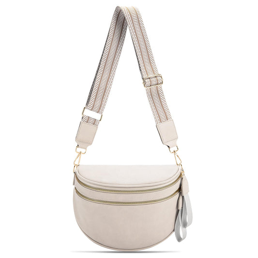 oscaurt Leather Crossbody Bag Bum Bag for Women Large Sling Bag Cross Body Purse Shoulder Handbag Fanny Pack