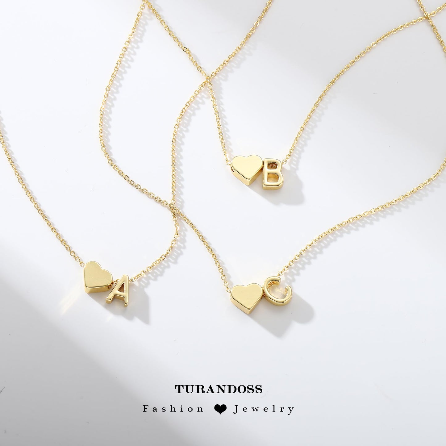 Turandoss Heart Necklaces for Women Trendy, Tiny Heart Initial Y Dainty Birthday Gifts Initial Necklaces for Women Jewelry