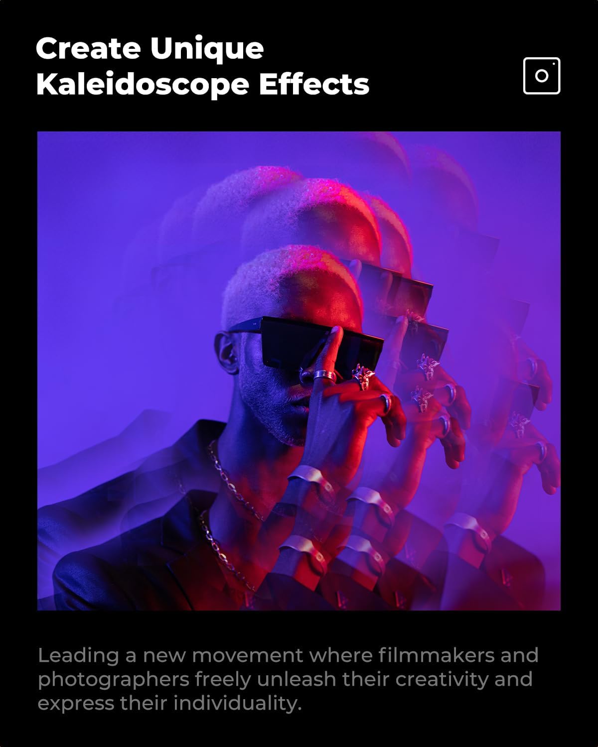 K&F CONCEPT 58mm Kaleidoscope Filter, Special Effects Filter Prism Crystal Glass with Multi Refraction Subjects
