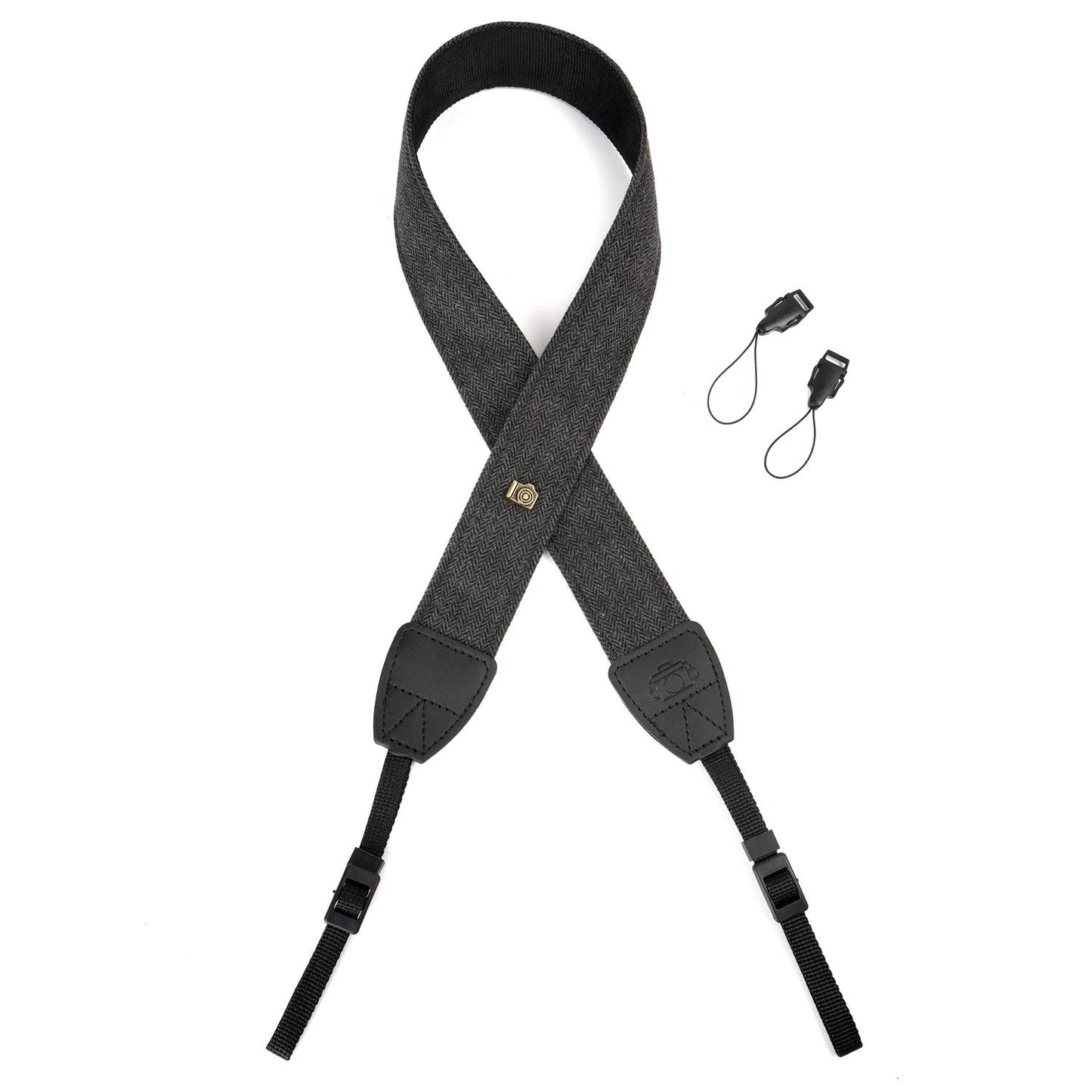 WANBY Camera Strap Black Canvas Neck Shoulder Strap with Quick Release Buckles for DSLR SLR