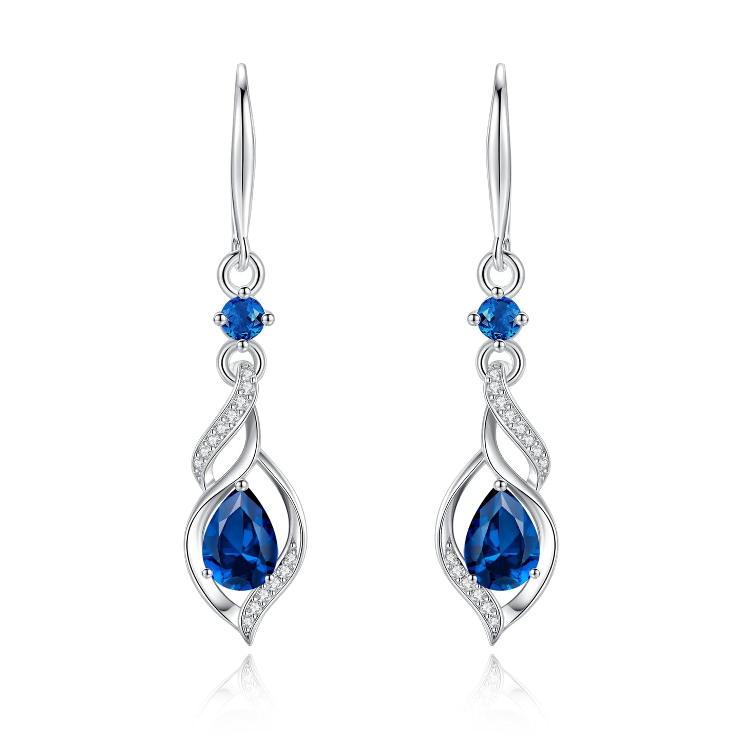FANCIME Gift for Women December Birthstone Dangle Earrings for Women Teardrop Blue Topaz Earrings S925 Sterling Silver infinity Love Birthday Gifts for Mom Women