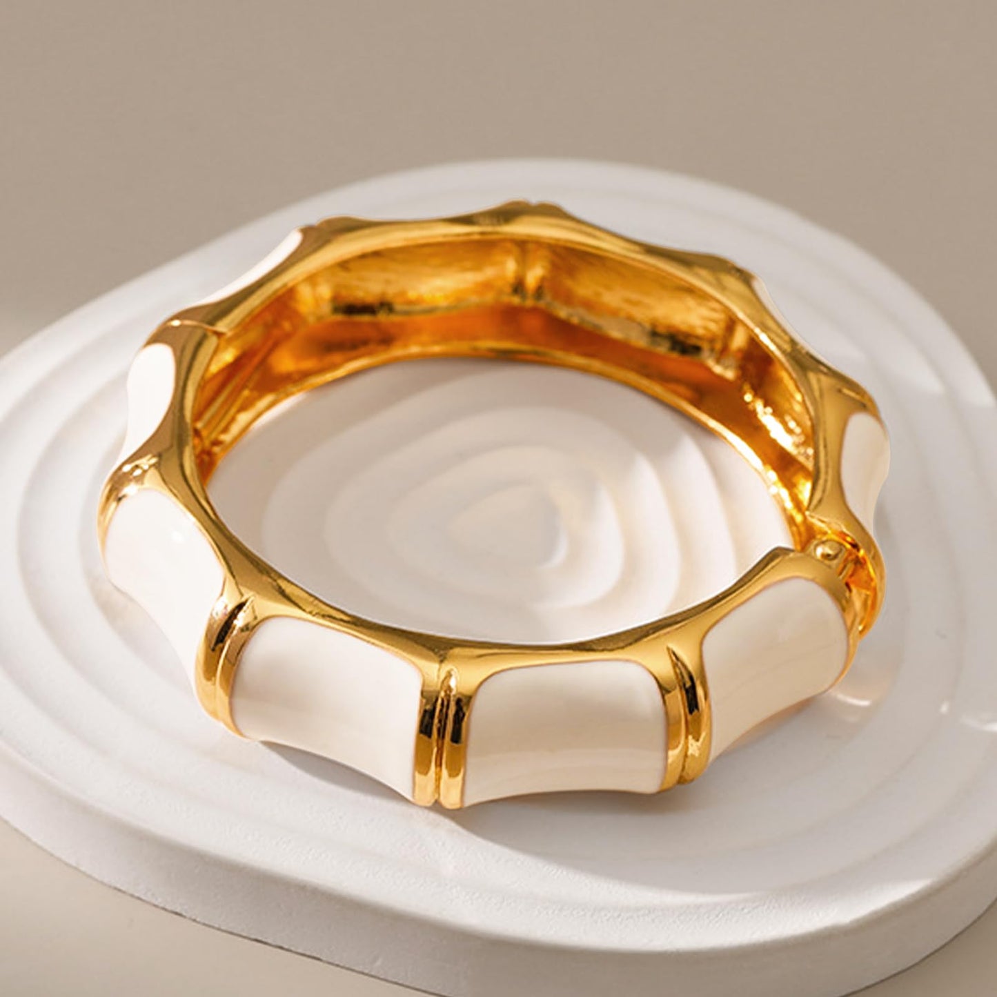 crataly White Gold Cuff Dripping Oil Bangle For Women-Enamel Vintage Bracelets For Birthday Christmas Mother's Day Valuntines Day Gifts