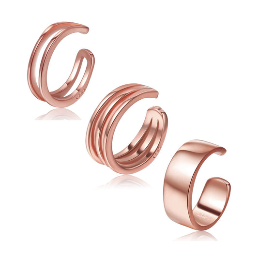 Ear Cuffs 18K Gold Plated 925 Sterling Silver Ear Cuff Earrings for Women Clip on Earrings Non Piercing Earrings Small Cartilage Cuffs Conch Earrings Set