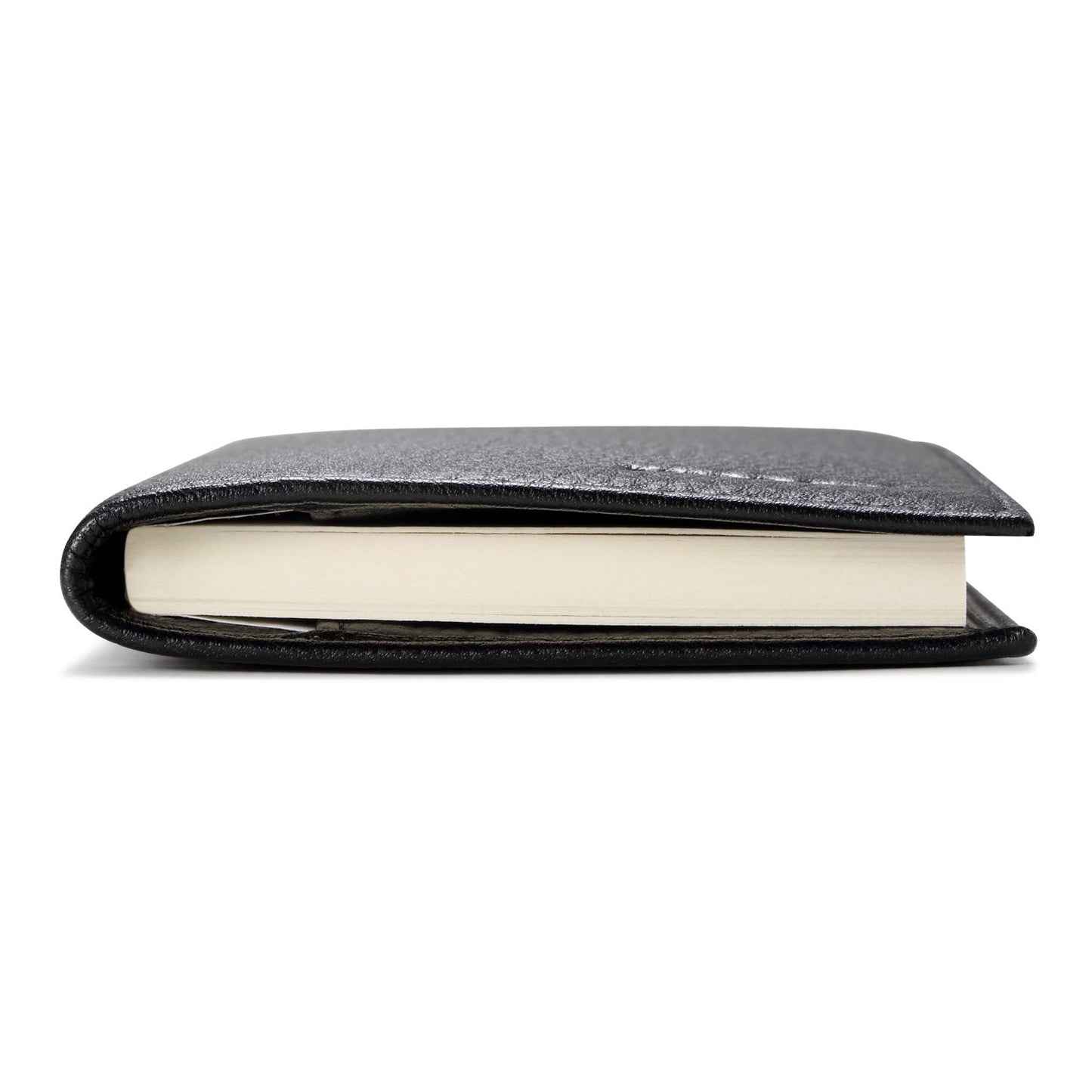 HISCOW Duplicate Checkbook Cover for Men & Women - Full Grain Leather (Pebbled Black)