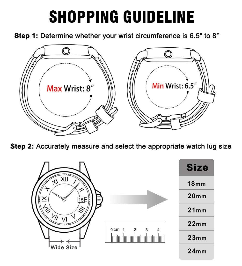 Ritche 18mm Leather Watch Band Quick Release Watch Bands for Men Women Compatible with Timex Expedition Fossil Seiko Black Watch Strap Blue Stitching, White Elephant Gifts, Stocking Stuffers for Men, Father's Day gifts