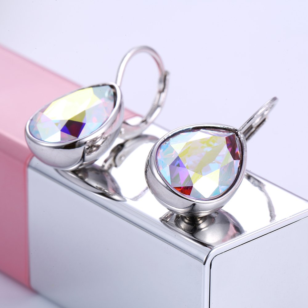 Xuping Jewelry Fashion Huggies Crystal Earring for Women (AB)