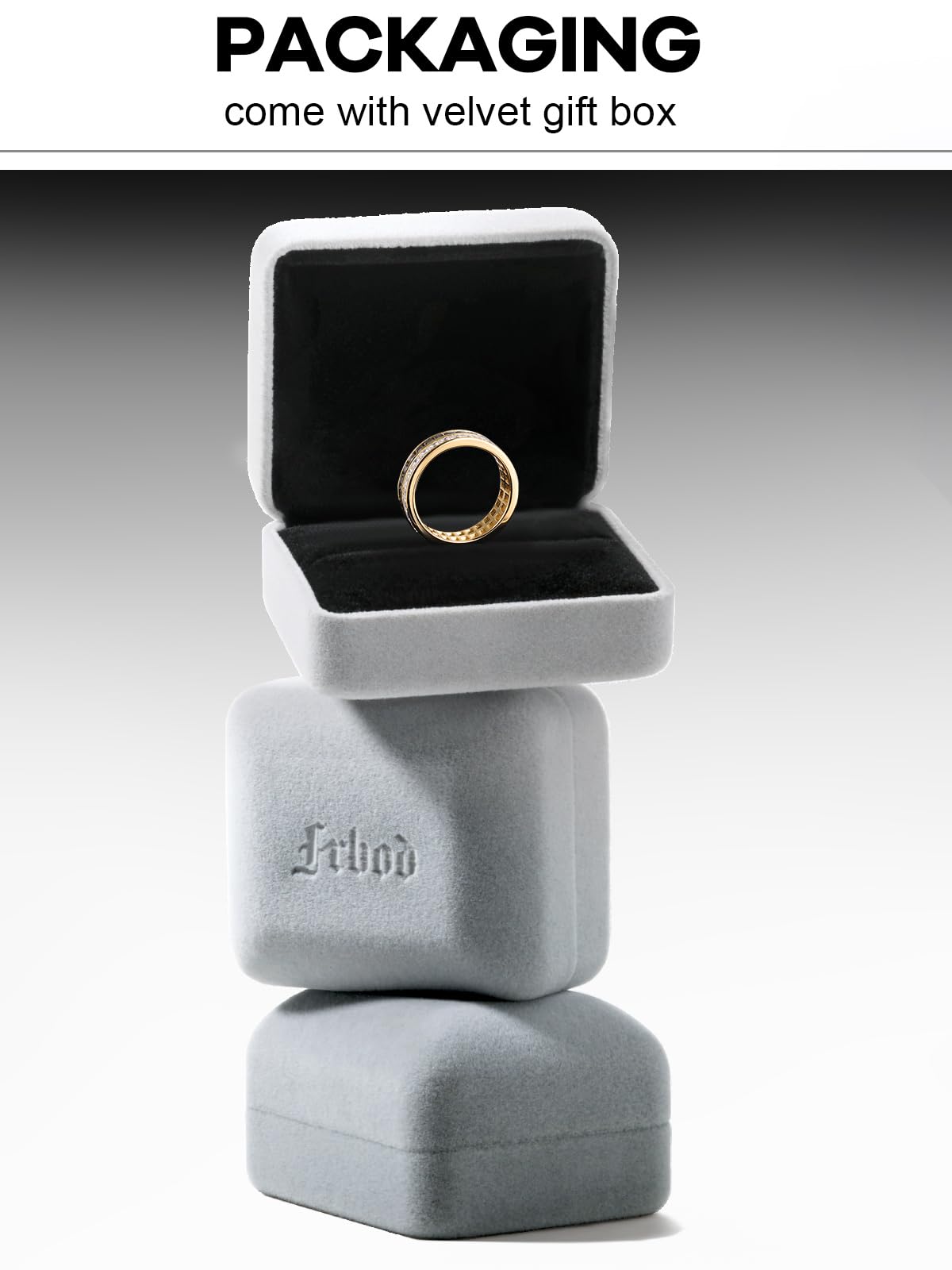 Frbod Black Moissanite Ring Diamond Eternity Bands Sterling Silver Wedding Jewelries Bezel Moissanite Rings for Women Size 5