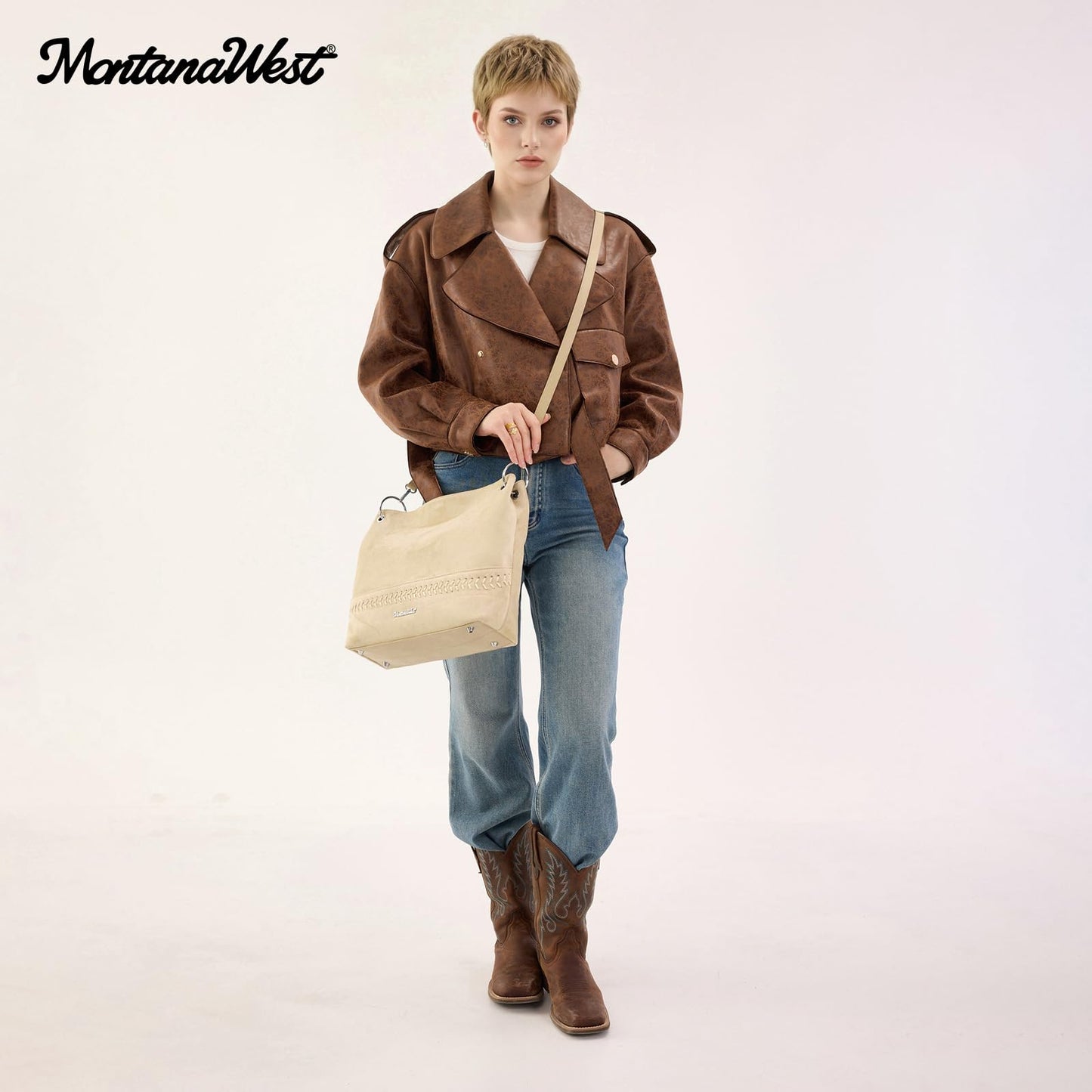 Montana West Hobo Bag Faux Suede Purses for Women Tote Handbag Shoulder Bags with Crossbody Strap MWC-640TN