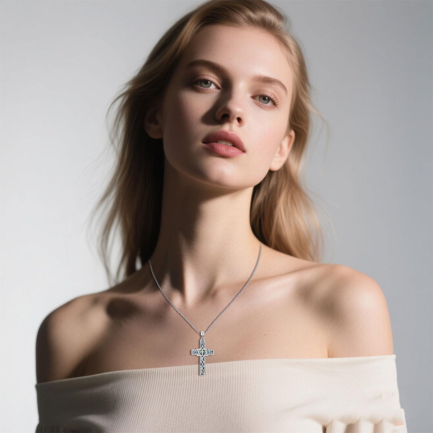 KoyeKei Star of David Necklace for Women 925 Sterling Silver Star of David Cross Pendant Jewish Judeo Necklaces Christian Celtic Knot Jewelry Hanukkah Mothers Day Gifts for Mom Wife Grandma