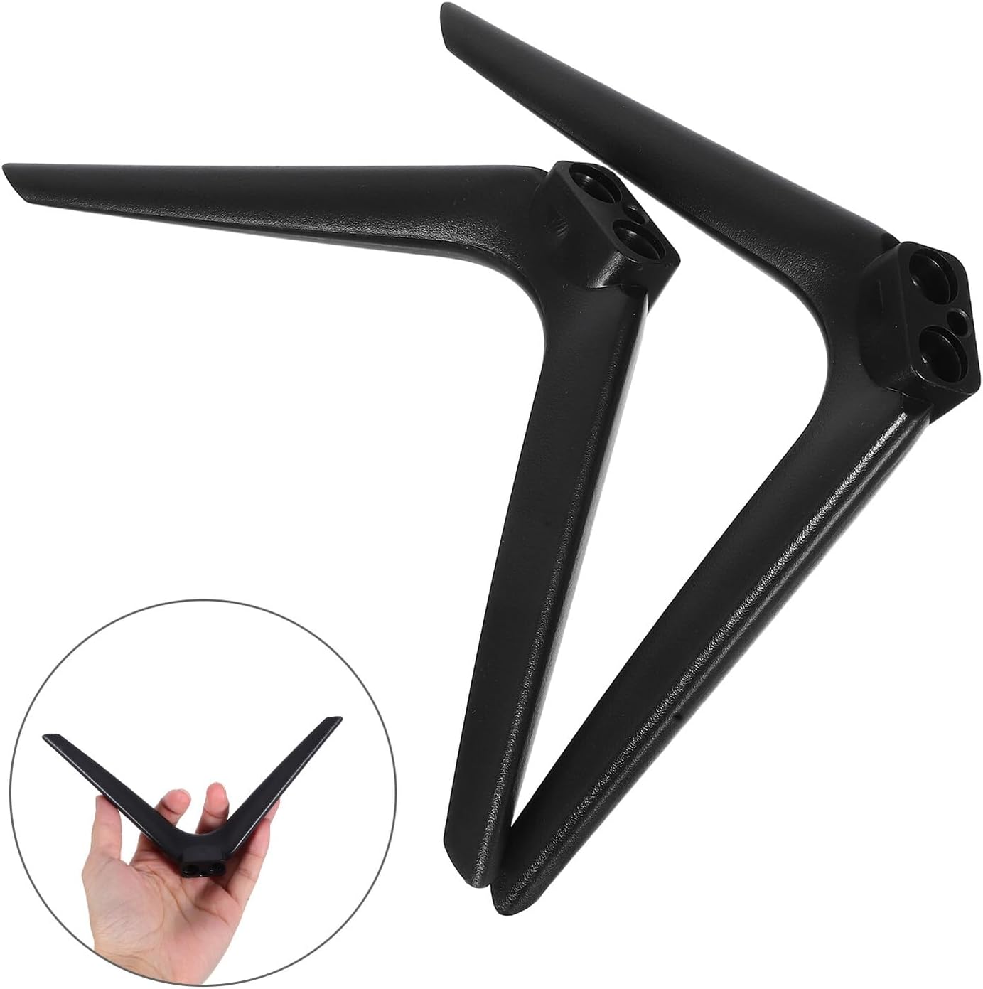 MOBUTOFU 15mm No-Drill Television Stand Mount Base with Dual-Hole Plastic Feet, Stable Tabletop Support for Monitors