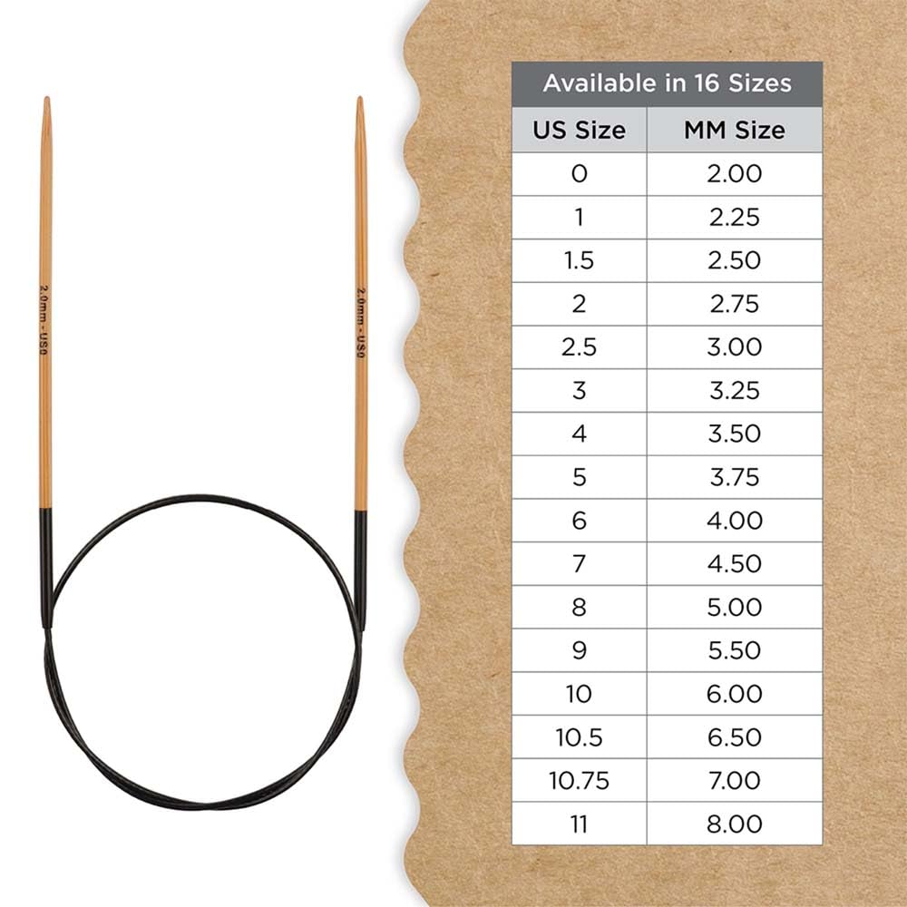 Knitter’s Pride Bamboo Luxe Fixed Circular Needles 40"" (100cm) – US Size 1.5 (2.5mm)