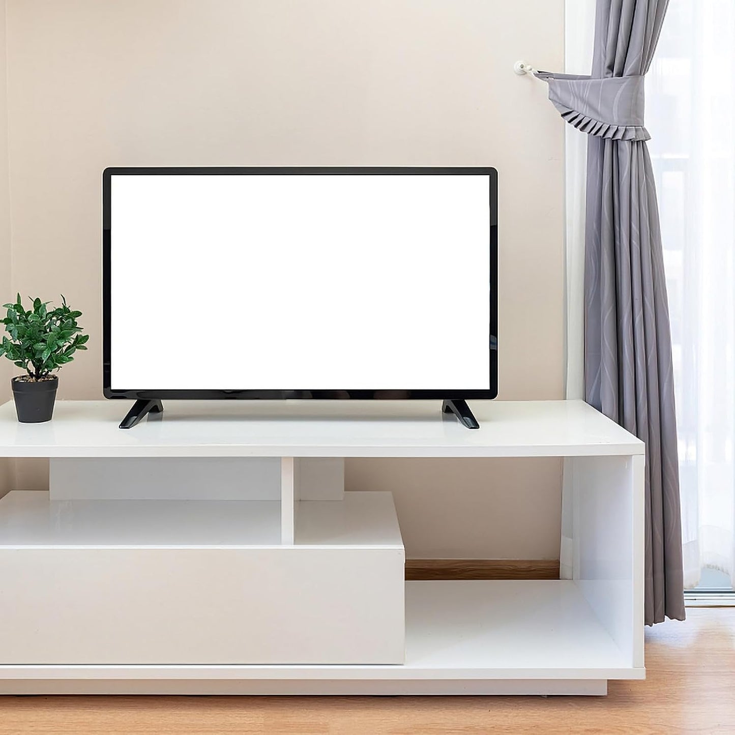 Happyyami Black Desktop TV Stand Bracket with Screws for Versatile Use