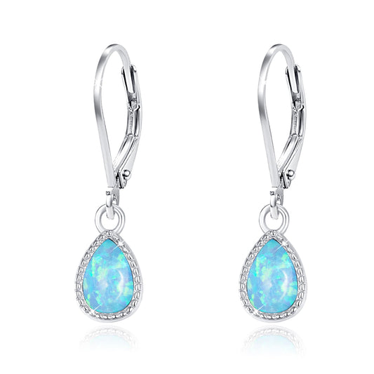 Teardrop opal Earrings, S925 Sterling Silveropal Opal Drop Earring Jewelry for Women for Best Friend