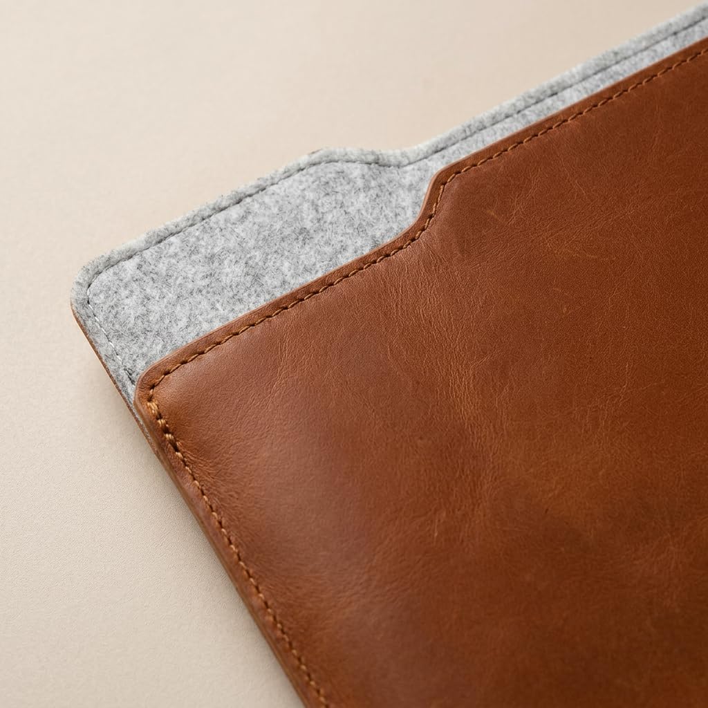 TORAKIP Genuine Leather Document Case 9" x 12" – Slim Portfolio Folder for Papers, Contracts & Files, Handmade Leather Organizer for Office & Travel, Warm Brown