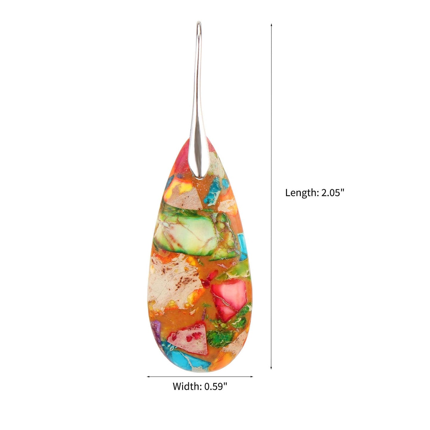 Lettarius Natural Crystal Healing Moon Stone Drop Earrings for Women Colorful Sea Sediment Rock Teardrop Birthstone Quartz Dangle Silver Plated Jewelry