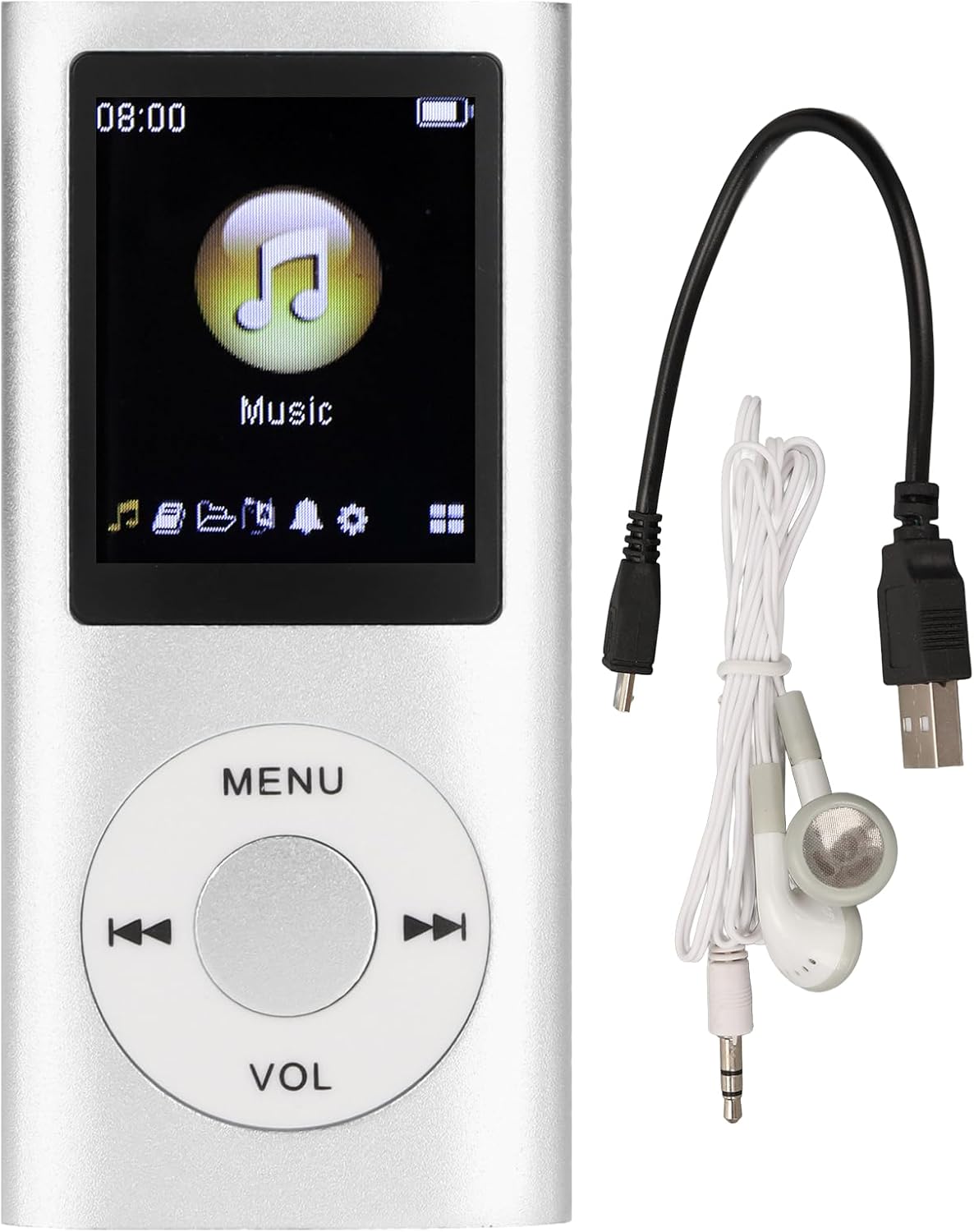 MP3 64G 1.8 8h XUMIUZIY Player, Stylish Portable Lossless Sound Music Player with Earphones, Support Memory Card, Sleep