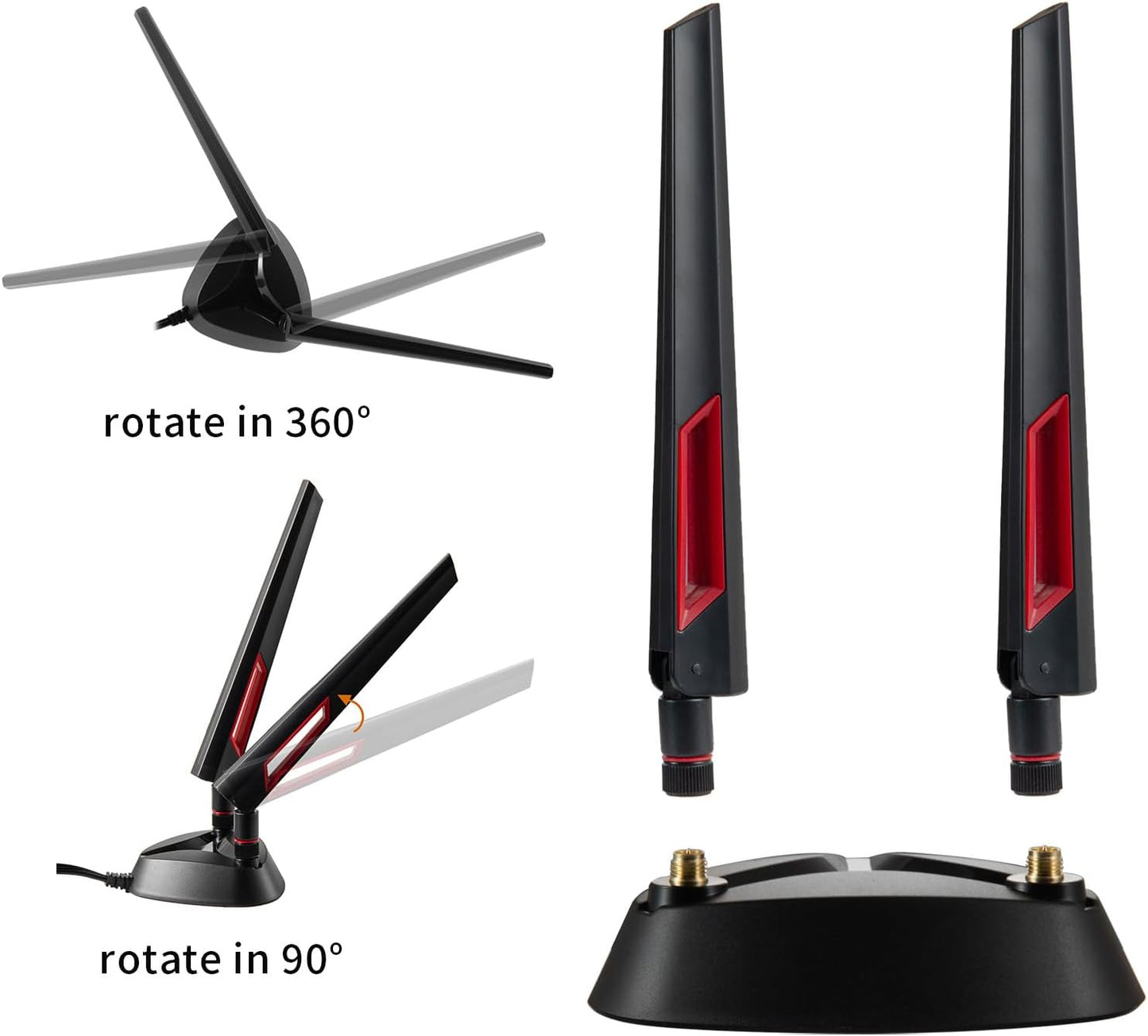 eifagur 6 6E 2.4GHz/5GHz/6E WiFi Tri-Band Magnetic Base Antenna for PC Desktop Computer Motherboard WiFi Router