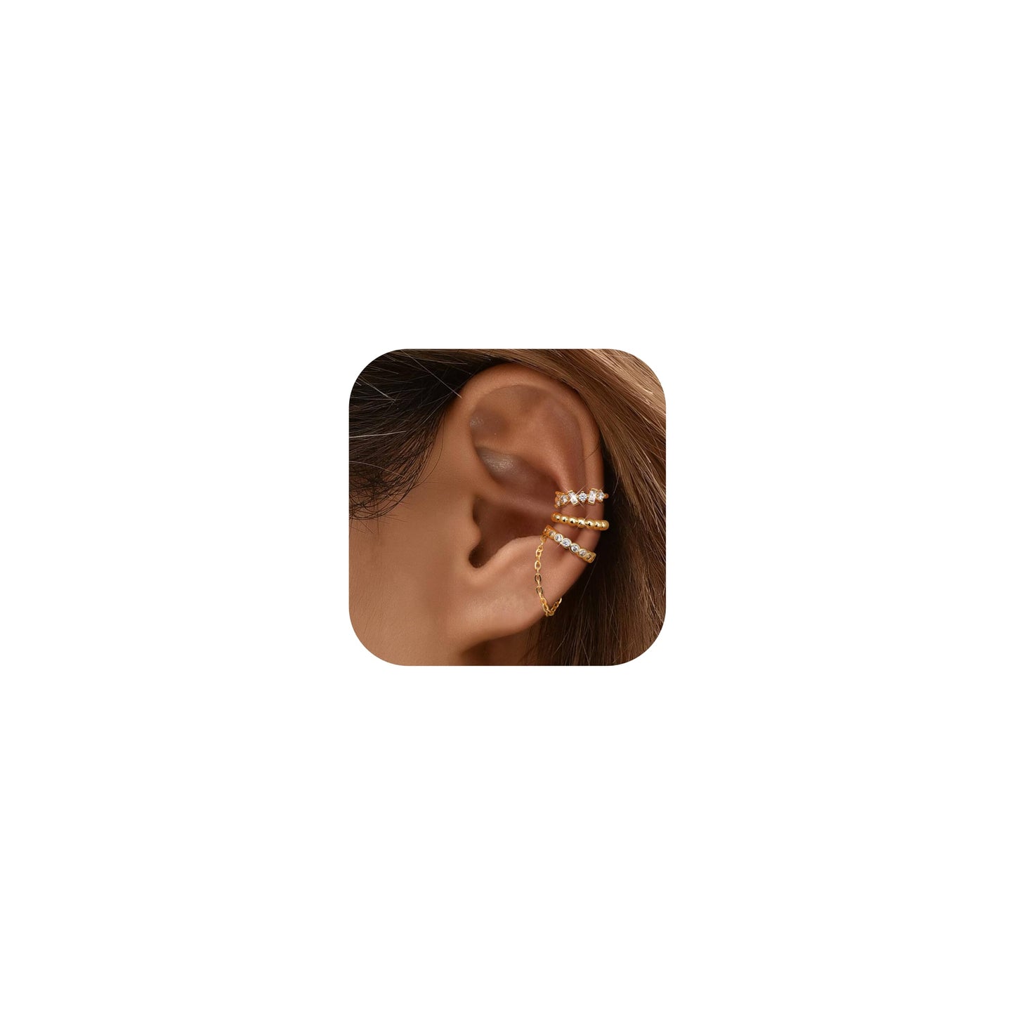 Dochais Ear Cuff Earrings for Women Non Piercing 14K Gold Plated Ear Cuff for Non Pierced Ears Clip on Cartilage Earring Dainty Fake Earrings G1