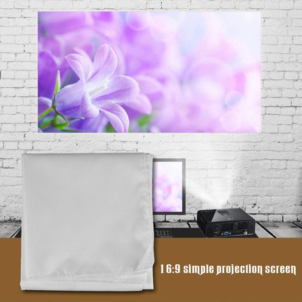 Zopsc 16:9 60-120 Inch Anti-Reflective(60inch) Portable Projection Screen White Synthetic Polyester Fabric Projector
