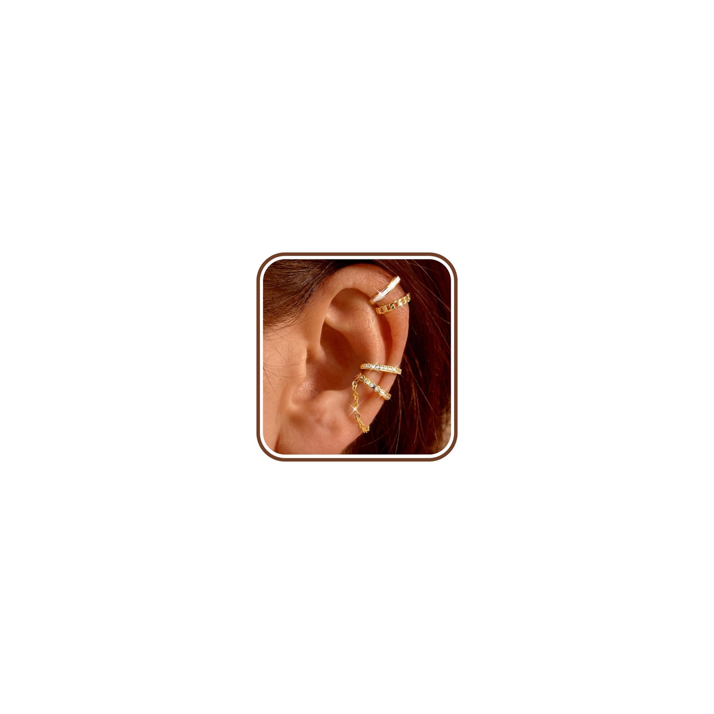 4 Pairs Ear Cuffs Non Piercing - 14K Gold Plated Ear Cuffs Earrings for Women Trendy Ear Cuff for Non Pierced Ears Clip On Carrtilage Earring Lightweight Adjustable Fake Earrings Set Trendy