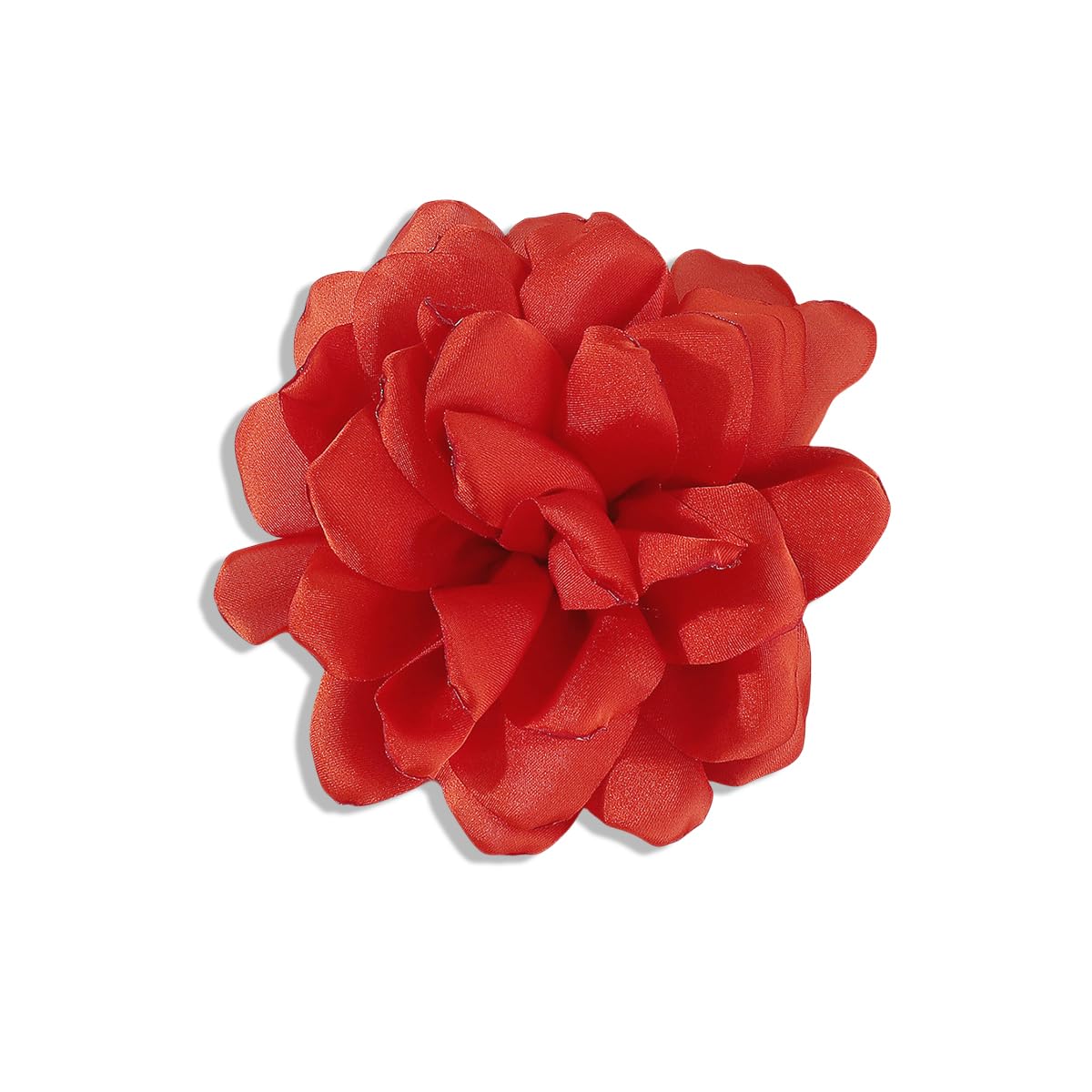 Elegant Large Cloth Flower Brooches Big Camellia Flower Pin for Women Dainty Cloth Fabric Rose Brooches Dress Skirt Scarf Hat Pins Clothing Decoration Accessories (Red)
