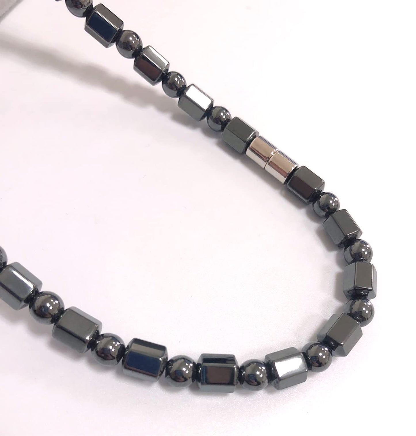 Jiajiazi 5A hematite magnetic therapy Cross pendant necklace for men and women, magnetic bead stone healing Jewelry 20” length unisex
