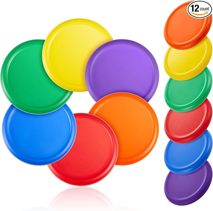 8 Inch Foam Flying Discs PE Equipment Coated Foam Soft Flying Discs Kid Toy for Physical Education Equipment Elementary School Teaching Outdoor Playing Game Sports Favors, 6 Colors