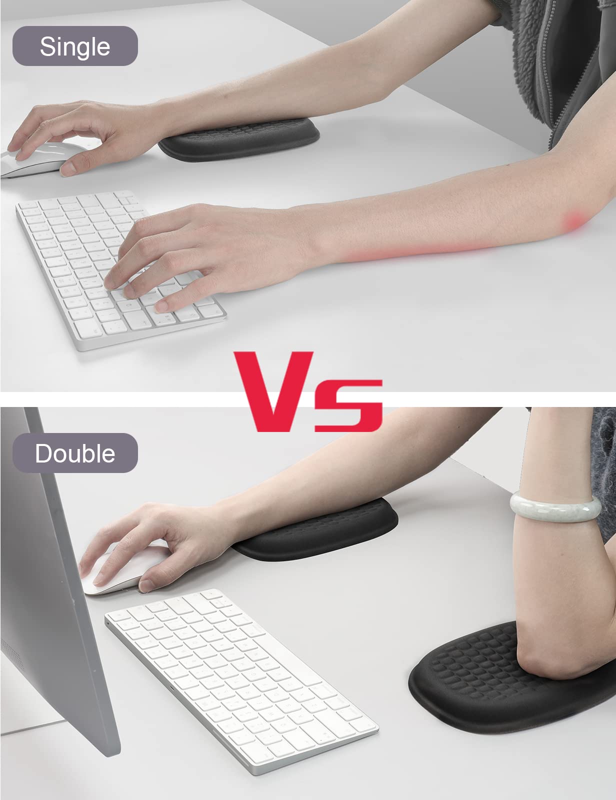 Vaydeer 2Pcs Cloud Elbow Pads, Desk Arm Rest Support, Soft Memory Foam Wrist Rest, Ergonomic Cushion Carpal Tunnel Pain Relief Gel Mouse Pillow for Computer Laptop Office Gaming Car Chair Accessory