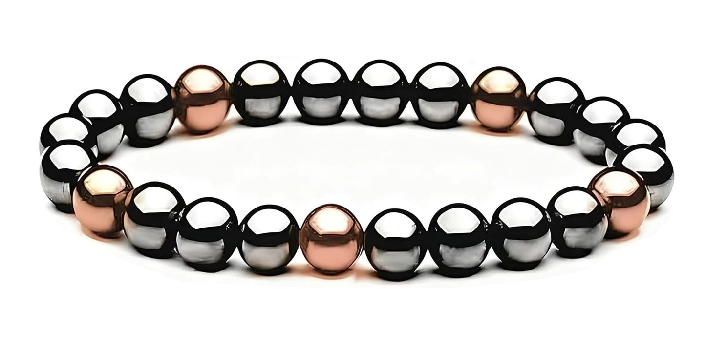 Drkao Copper Bracelet with Magnet Healing Bracelet for Woman Hematite Magnetic Copper Bracelet , Christmas Gift, Valentine's Day, Boss day, Pulsera De Cobre Para Mujer for Family Mom Presents, One Pack Copper Red