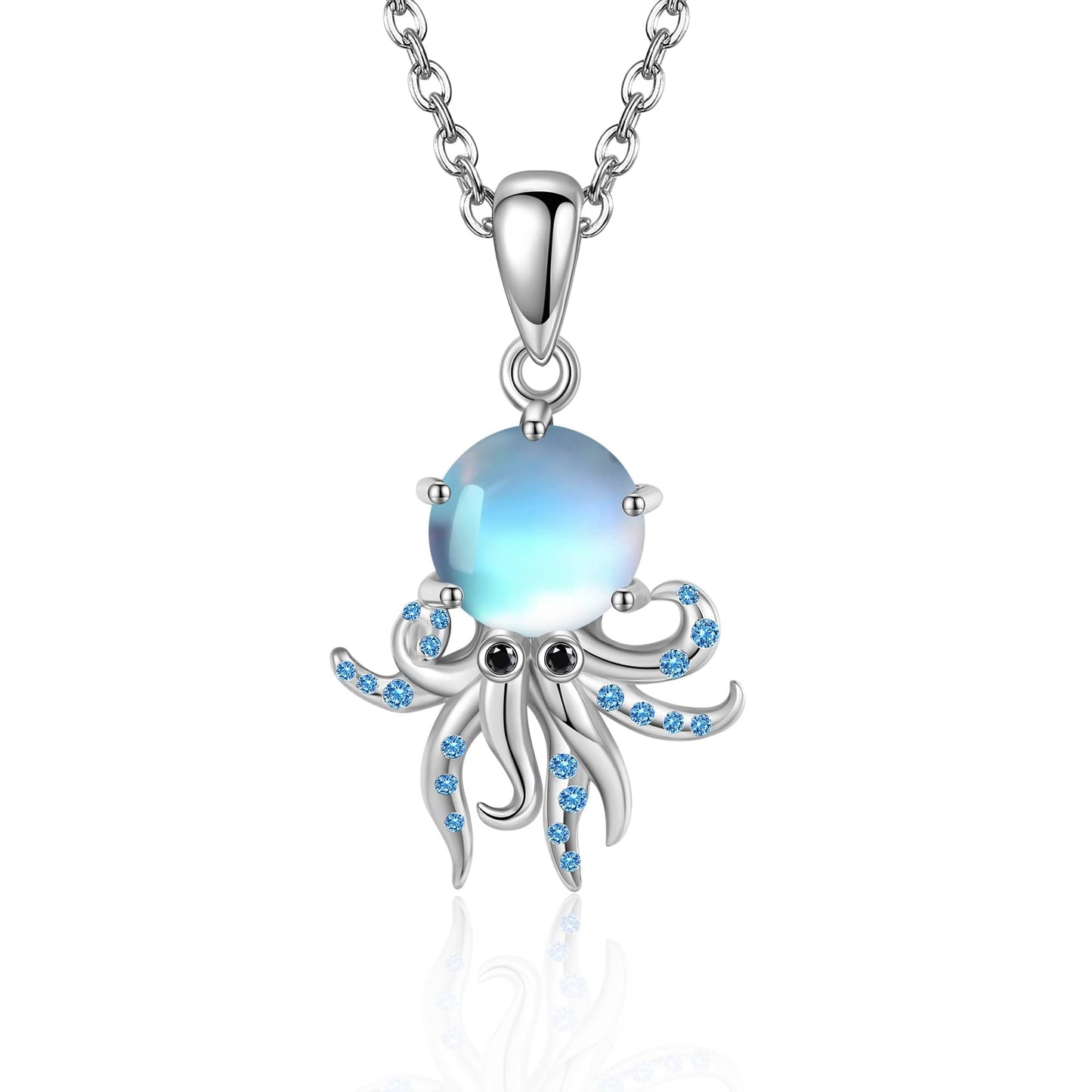 YAFEINI Octopus Necklace 925 Sterling Silver Octopus Pendant Ocean Animal Jewelry for Women Mom