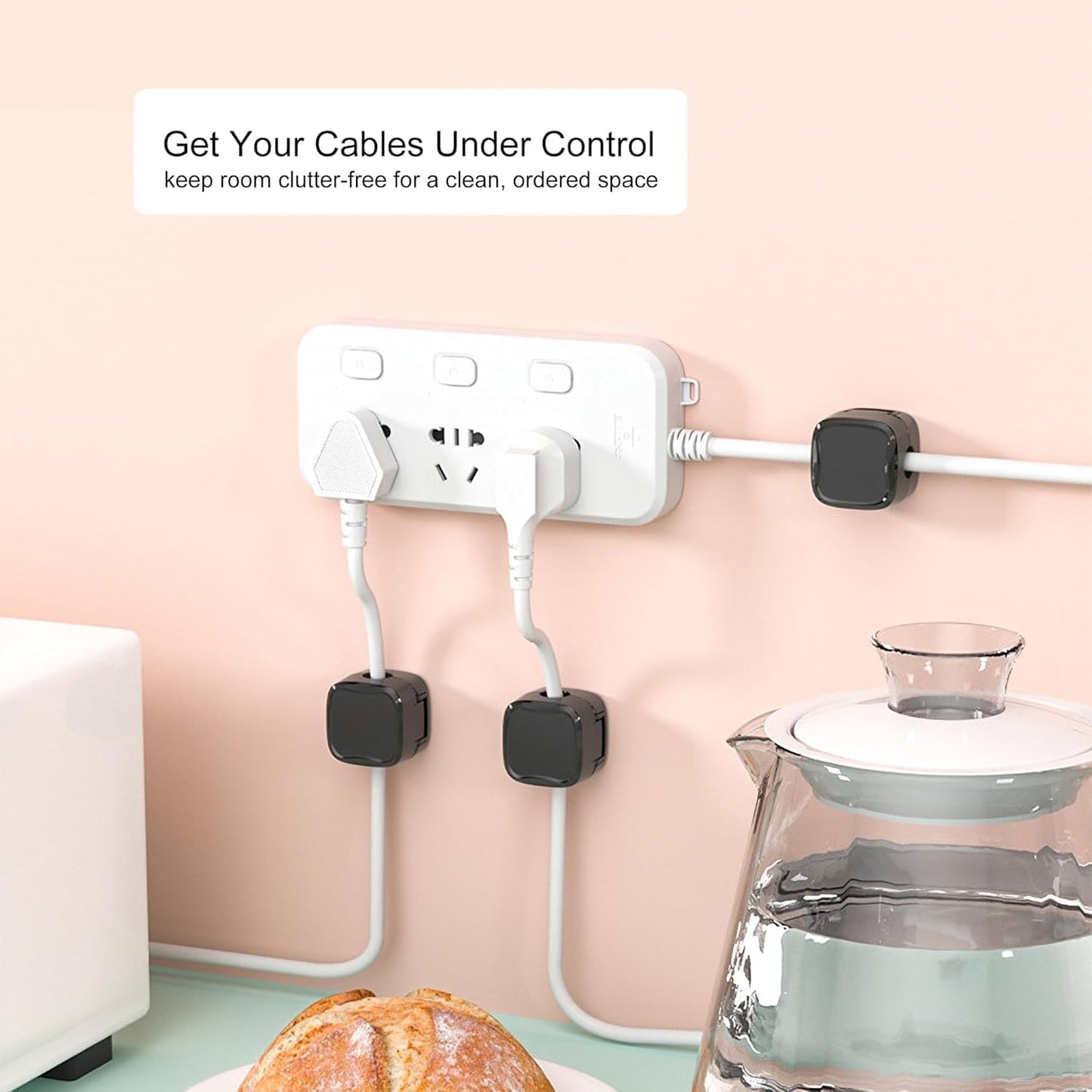Generic 6 Pack (6) Magnetic Cable Clips [Cable Organizer] Cord Holder, Under Desk Cable Management,Rangrak Adhesive